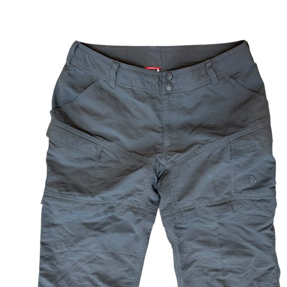 The North Face Convertible Pants Womens 12 Grey Hiking Outdoor Zip Off Nylon - Picture 3 of 8